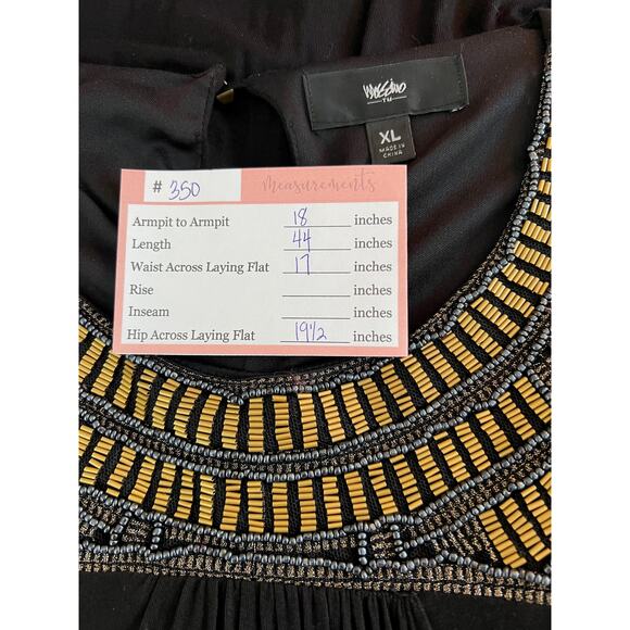 NWT Mossimo Black Beaded Neckline Lined Pullover Halter A-line Midi Dress XL - Picture 9 of 9